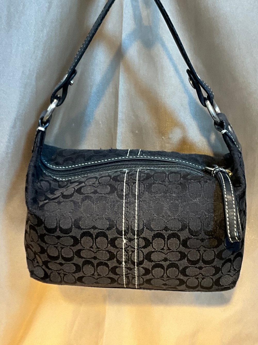 Coach small handbag. Brow on brown signature print. H7H
